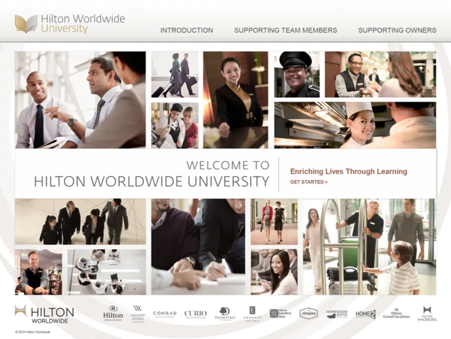 Screenshot of digital brochure for Hilton
