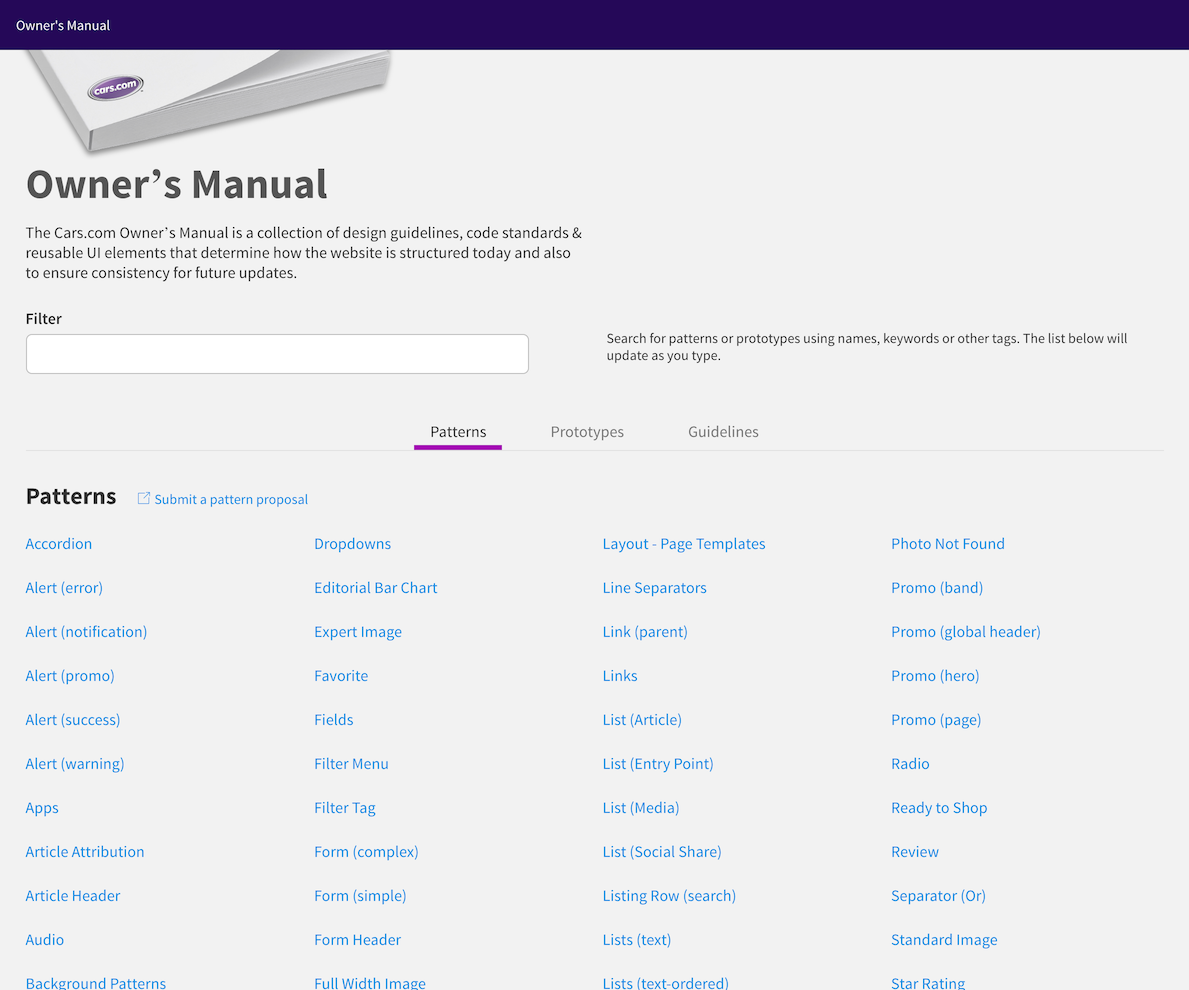 Cars Owners Manual home