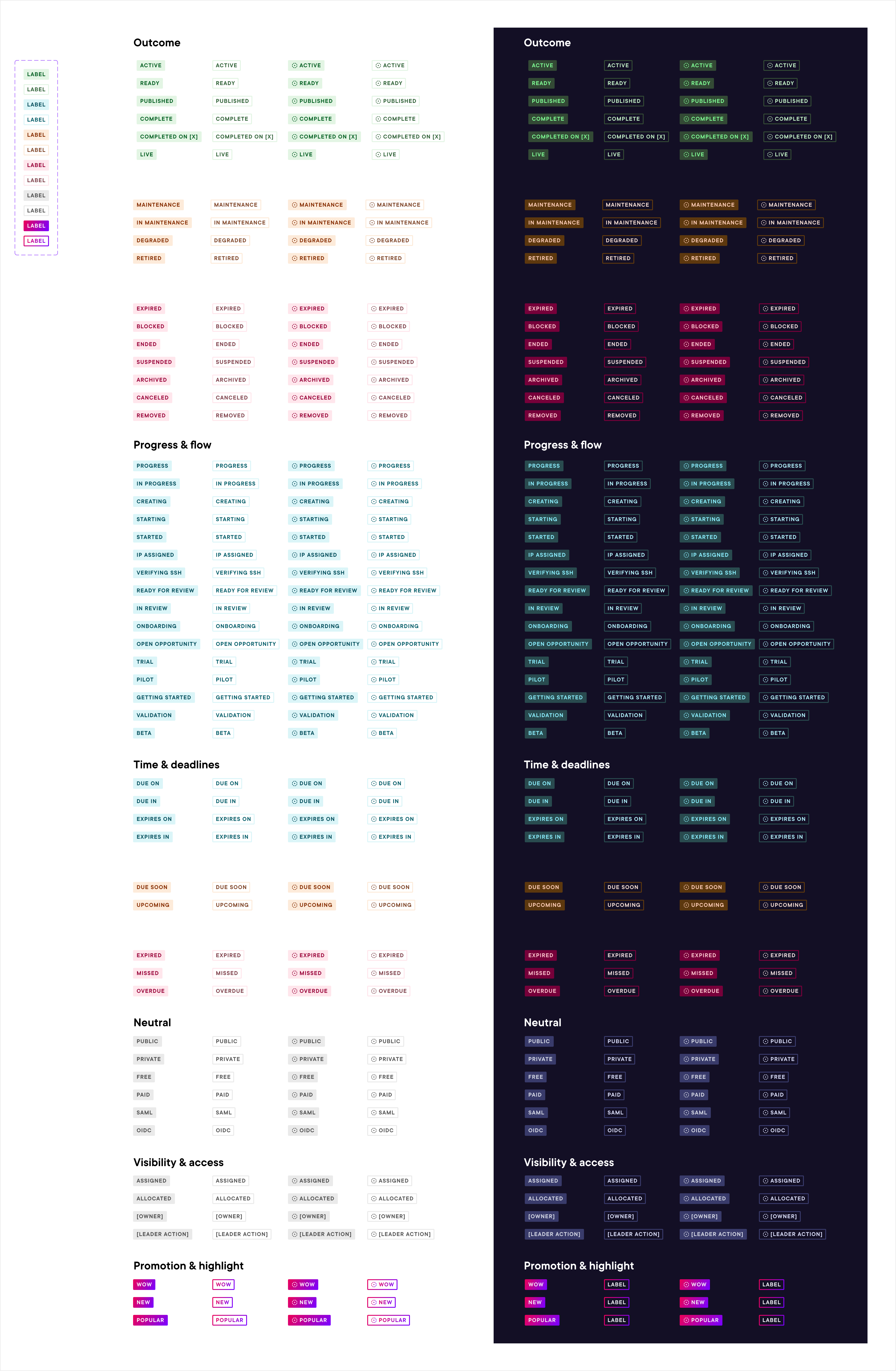 Pando Design System badge classification