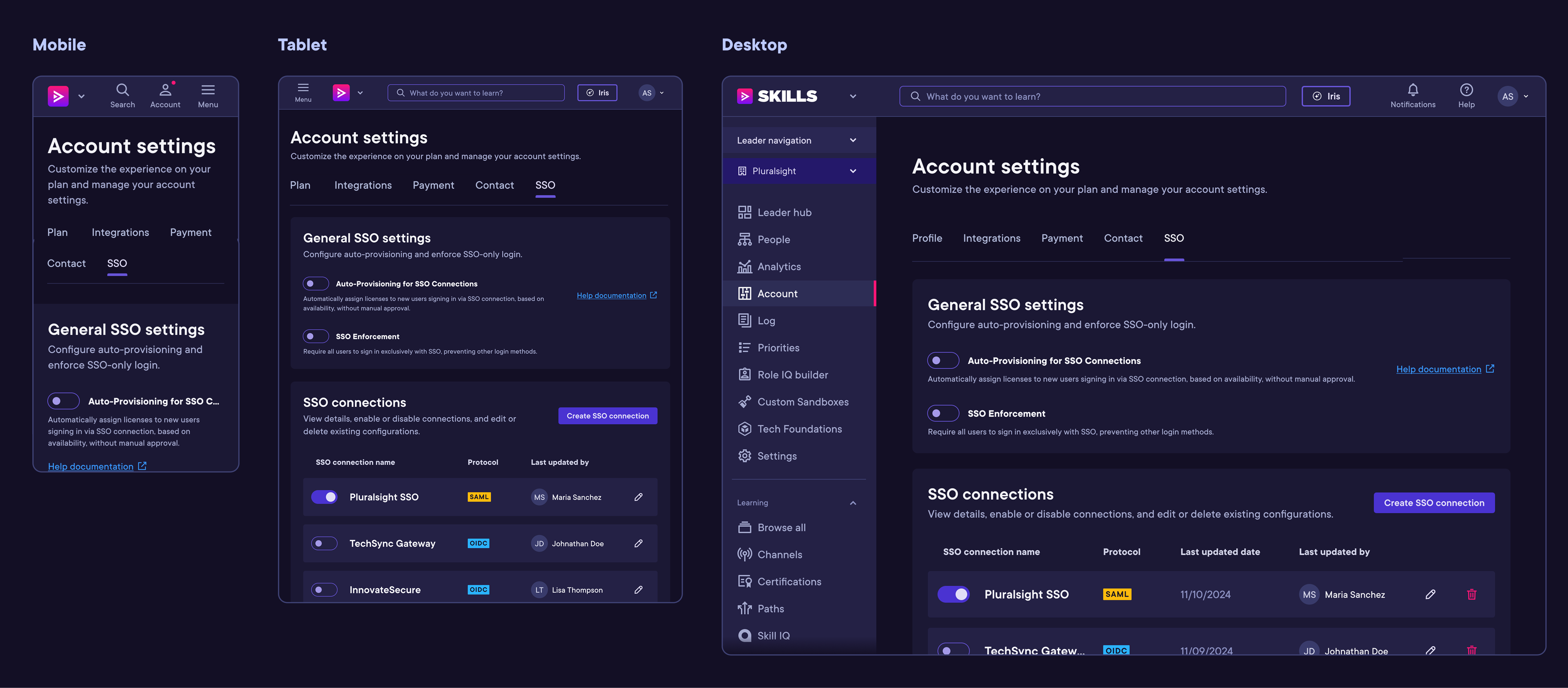 Pando Design System responsive tabs